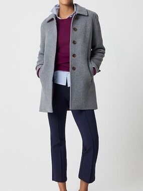 J. Crew Gray Wool-Blend Car Coat